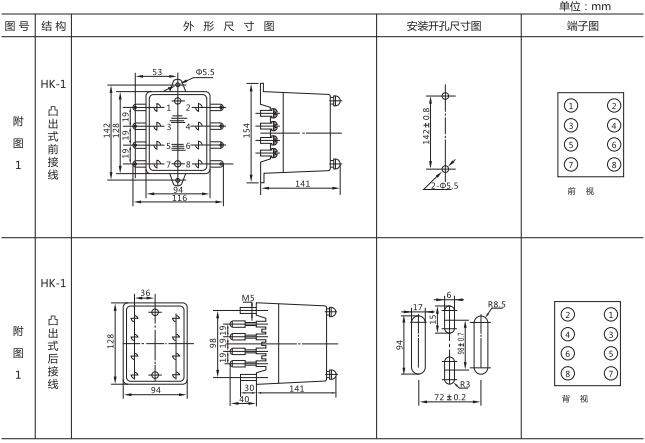 DT-13/130同步檢查繼電器尺寸圖