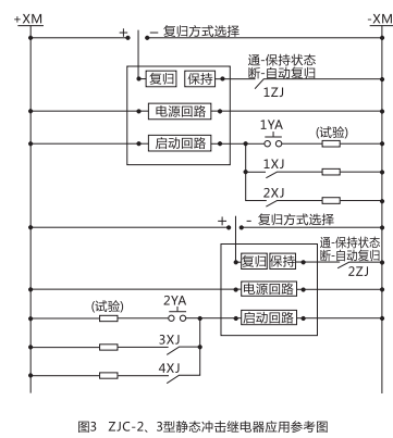 ZJC-3靜態(tài)沖擊繼電器內(nèi)部接線及外引接線圖(正視圖)2