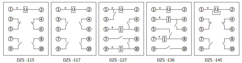 DZS-127延時中間繼電器內(nèi)部接線圖及外引接線圖