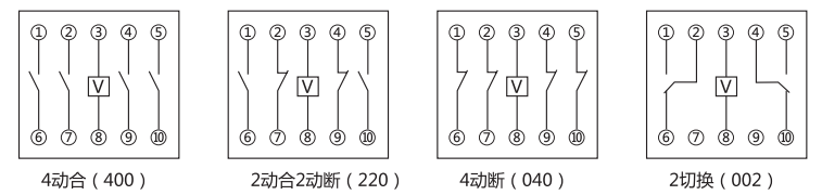 JY-16A中間繼電器內(nèi)部接線(xiàn)圖及外引接線(xiàn)圖